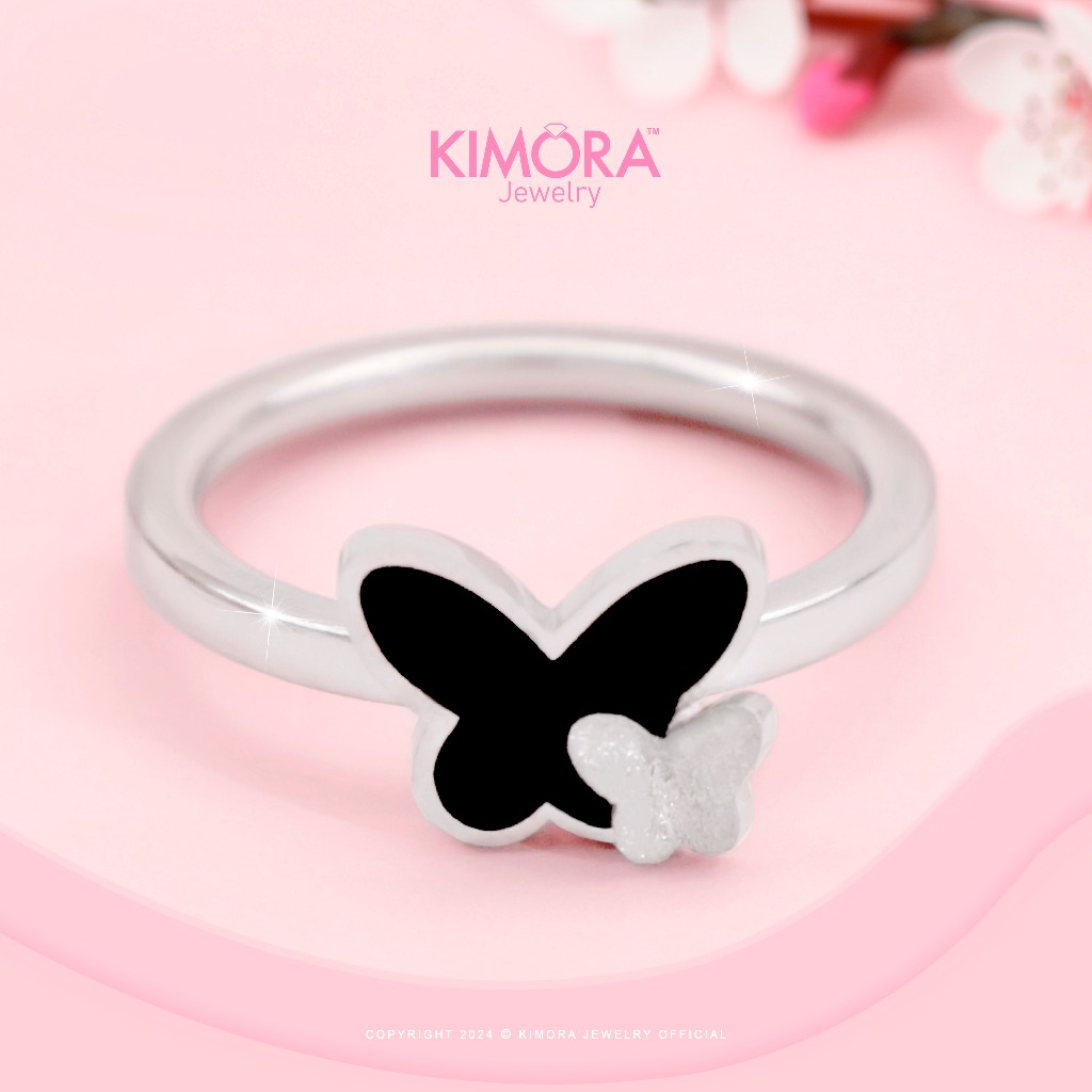 Jual Kimora - Cincin Titanium Wanita Butterfly Fara Gold Plated 18k ...