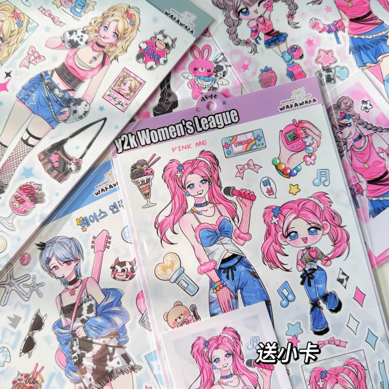 Jual sticker deco anime girl y2k wkwk dekorasi stiker readystock B2801 ...