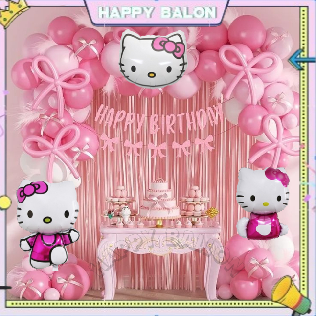 Jual Hello Kitty Dekorasi Birthday Hiasan Balon Untuk Perayaan Ulang