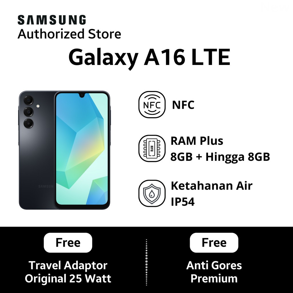 Jual SAMSUNG GALAXY A16 LTE 8/128GB | 8/256GB GARANSI RESMI SAMSUNG