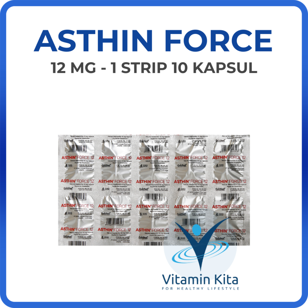 Jual ASTHIN FORCE 12 MG | Astaxanthin Suplemen Daya Tahan Tubuh dan ...