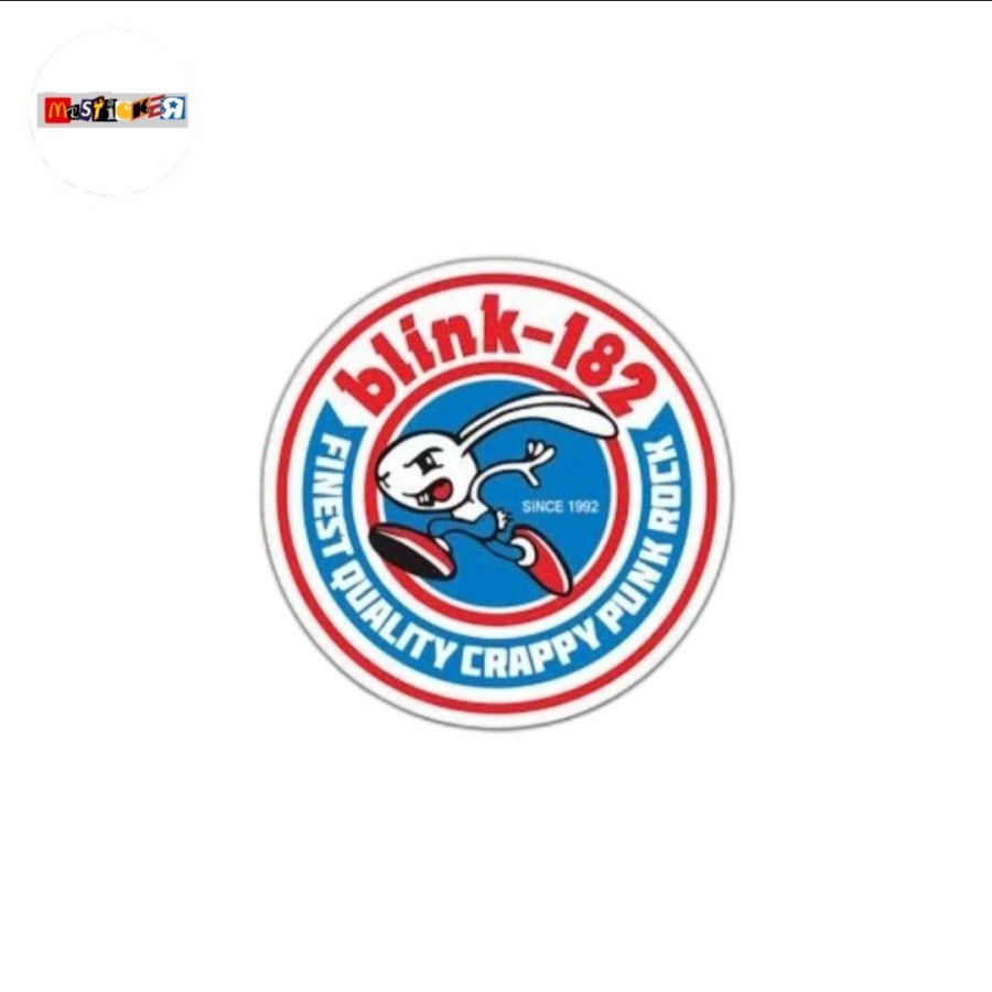 jual-sticker-band-blink-182-bunny-logo-rounded-stiker-pop-punk-rock