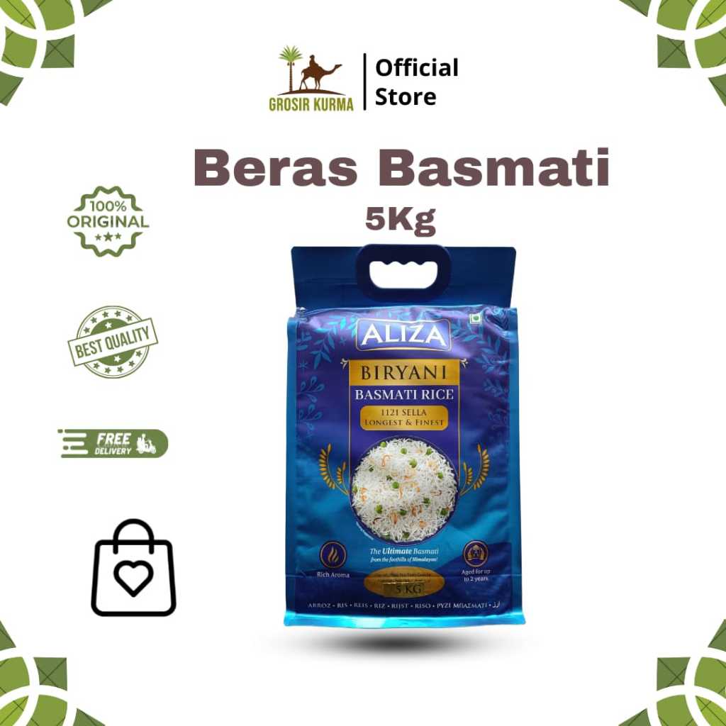 Jual Beras Basmati Aliza Super Premium 5 kg Extra Long Nasi Kebuli ...