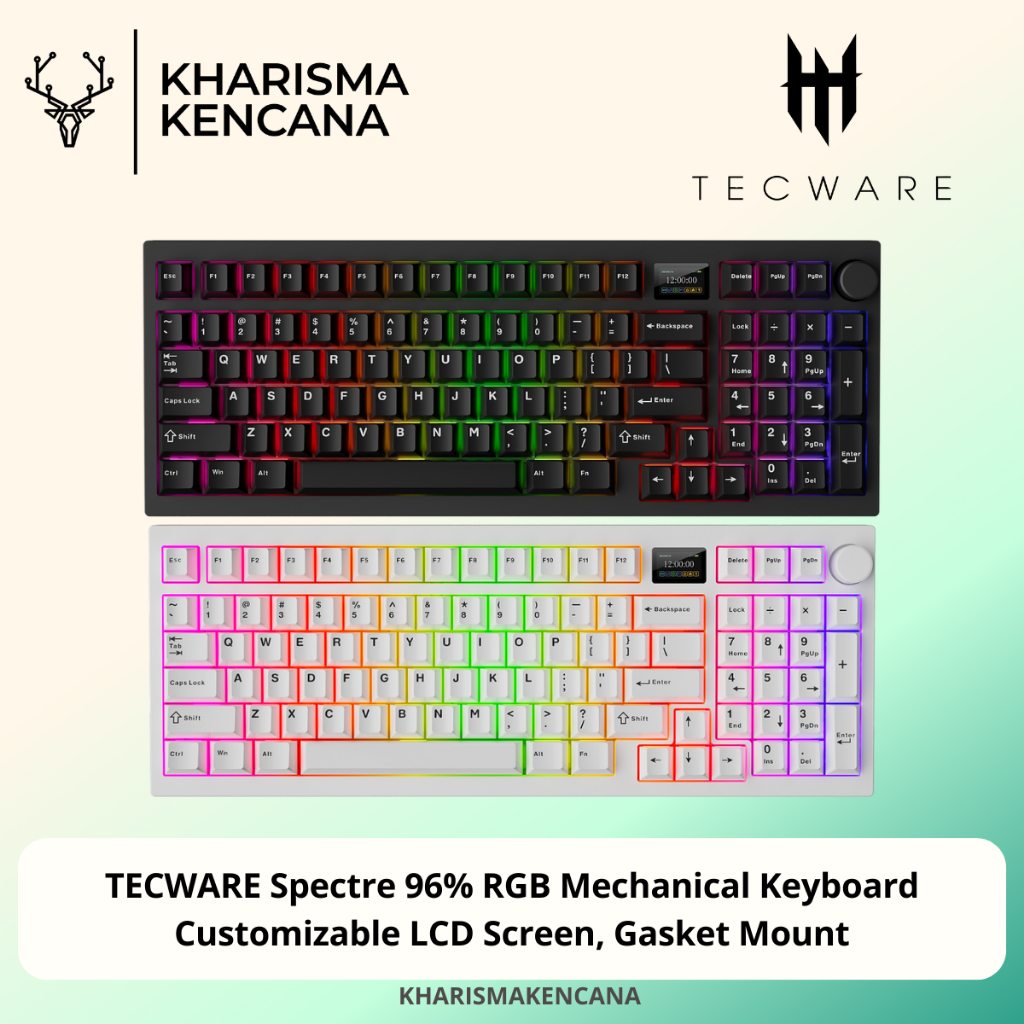 Jual TECWARE Spectre 96% RGB Mechanical Keyboard Customizable LCD ...
