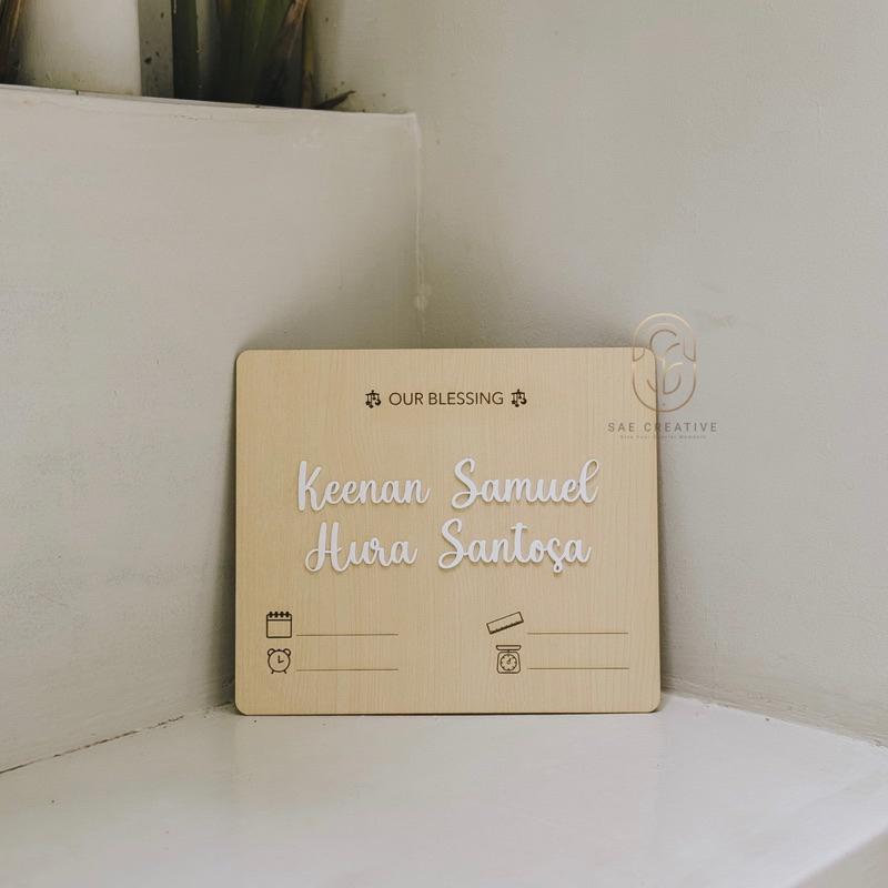 Jual Papan Nama Biodata Bayi Kado Kelahiran Newborn Baby Letter Board ...