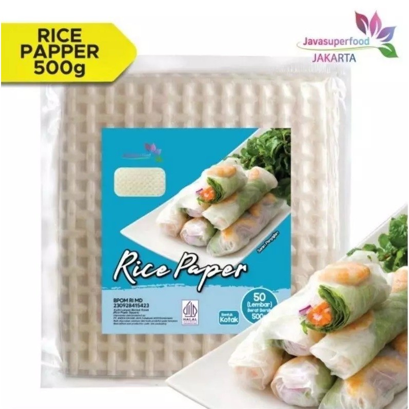 Jual Java Superfood Rice Paper KOTAK 500g Isi 50 lembar Kulit Lumpia ...