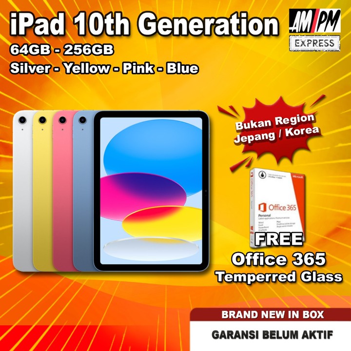iPad 10 2022 64GB 256GB 10th Gen 10.9" Blue Yellow Silver Pink