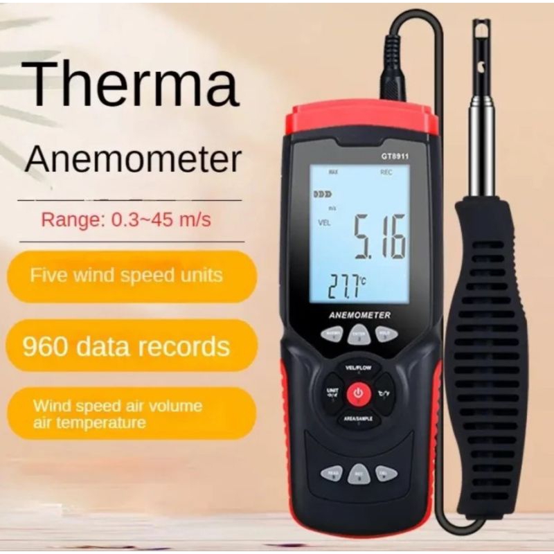 Handheld Digital LCD Anemometer With Relative Humidity Wind Speed Meter