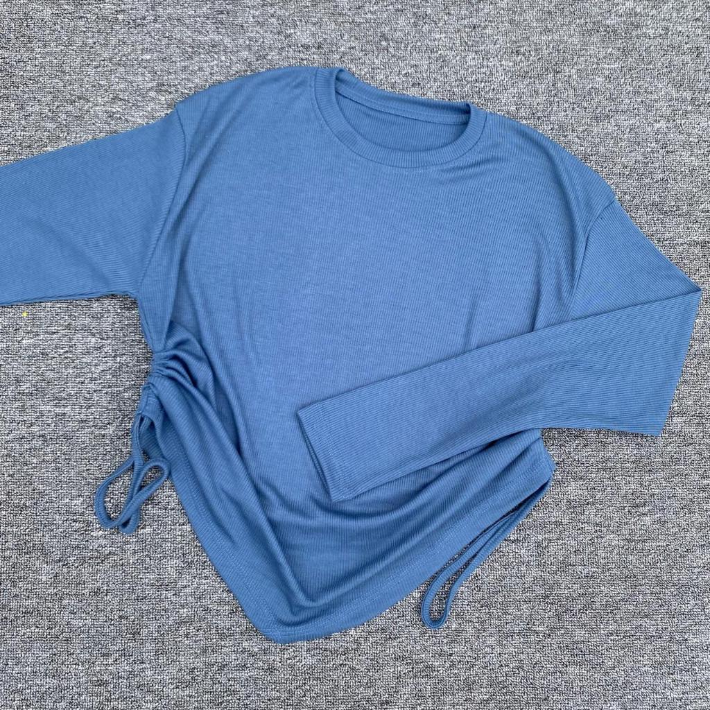 Jual Valen Top Blouse Serut Kaos Rib Tali Serut Samping Lengan