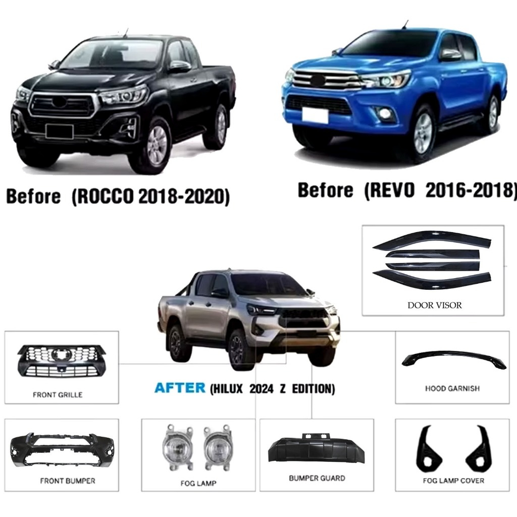 Jual Upgrade Bodykit hilux revo rocco 2015 2016 2017 2018 2019 2020 to ...