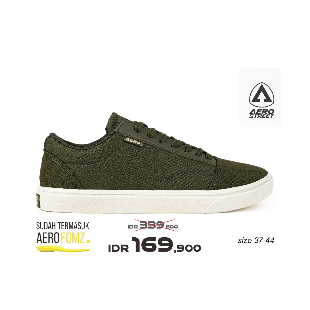 Aerostreet 37-44 Massive Basic Olive Natural Sepatu Sneakers Casual