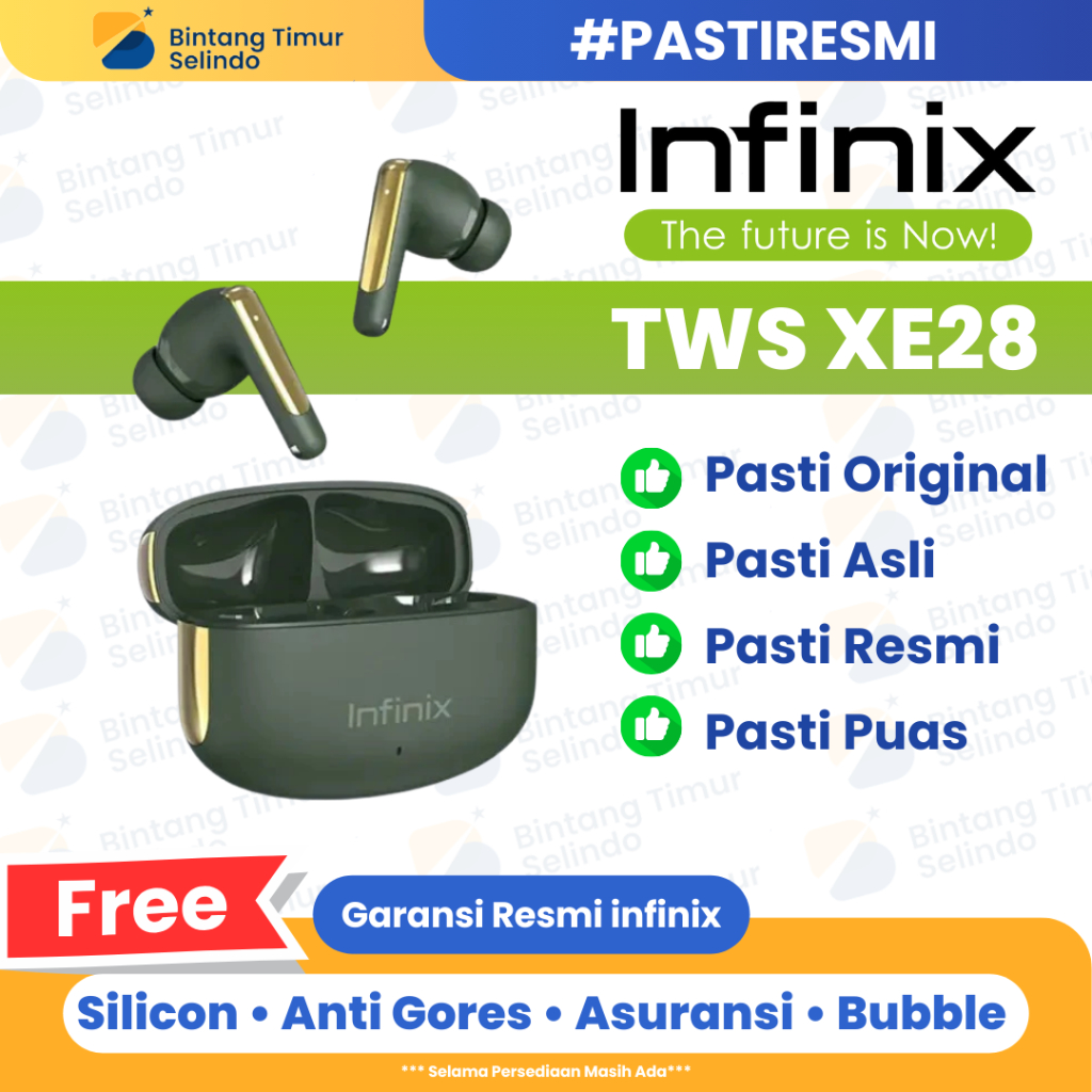 Jual TWS Infinix iot XE28 Hours long Play-time - AI ENC for clear call ...