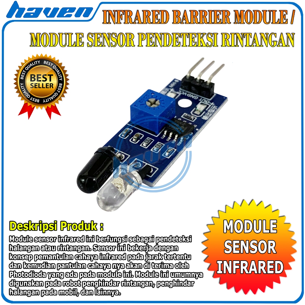 Jual Infrared Barrier Obstacle Sensor Halangan Rintangan Module Sensor ...