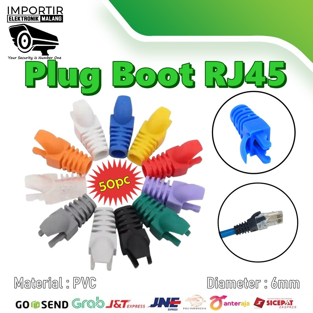 Jual [50PCS] Plugboot plug boot RJ45 Karet Pelindung Connector Kabel ...