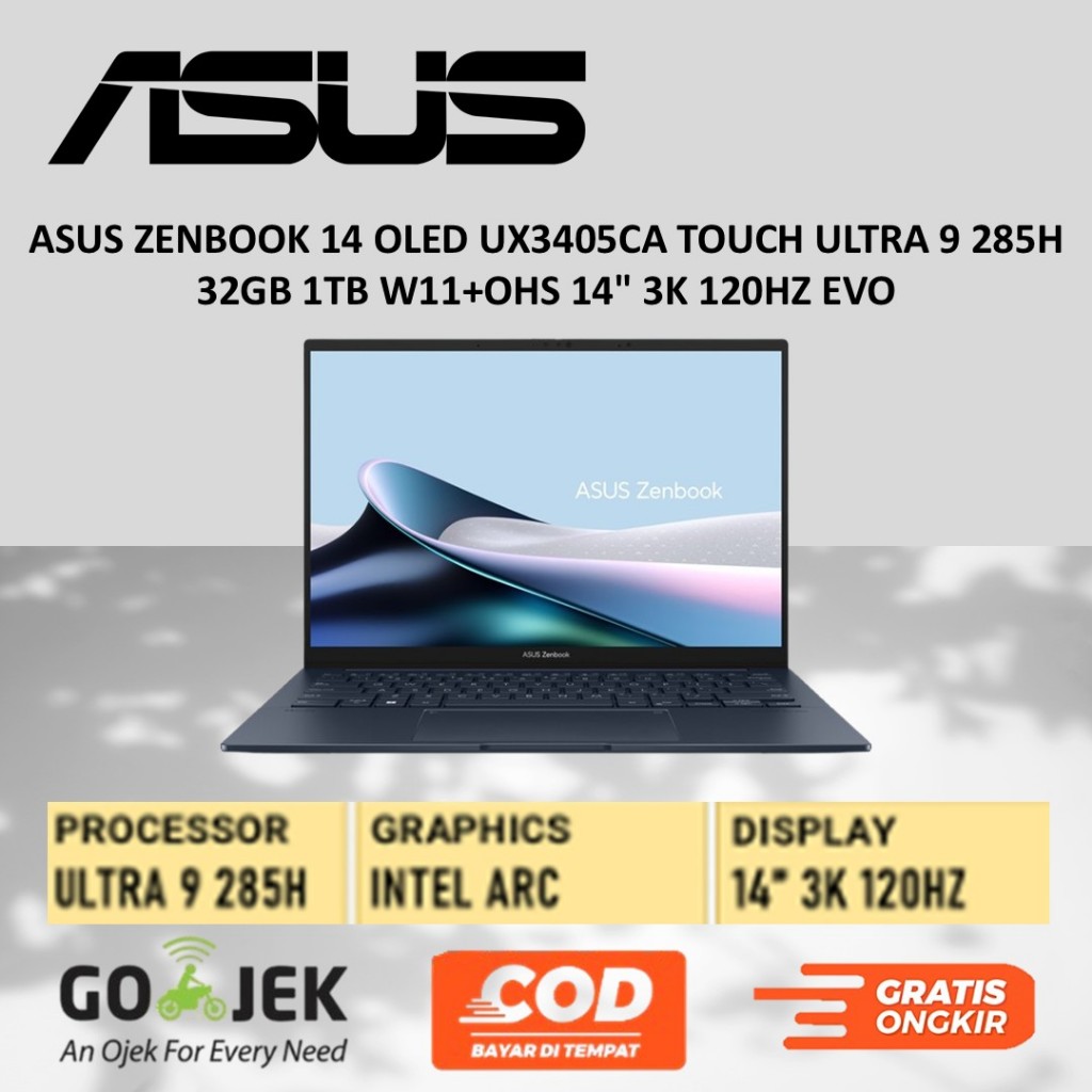 Jual ASUS Zenbook 14 OLED Touch UX3405CA ULTRA 285H 32GB 1TB W11