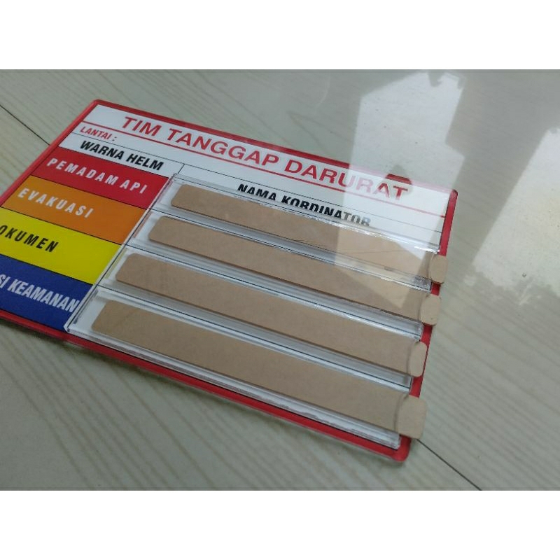 Jual Akrilik papan tim tanggap darurat dengan slot nama koordinator ...