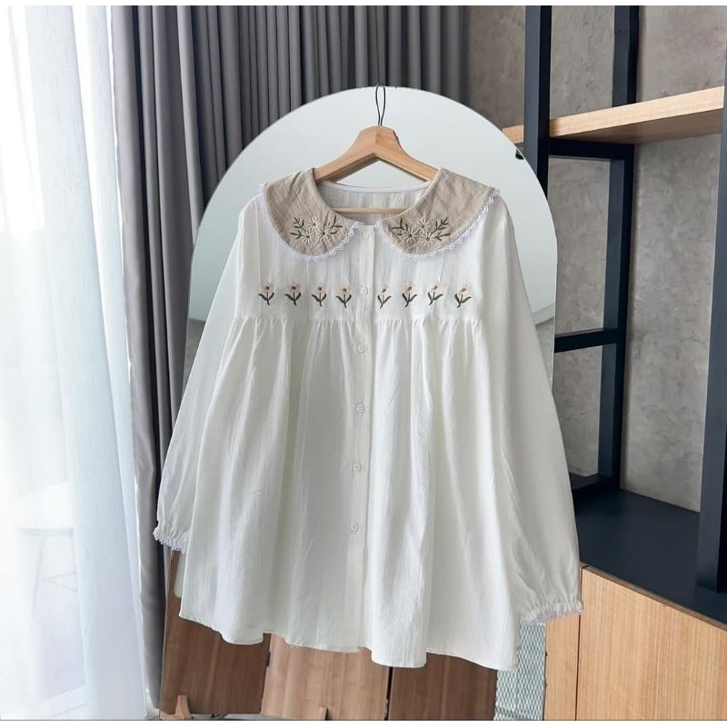 Jual GHAVI BLOUSE BORDIR RENDA RAYON TWILL | Shopee Indonesia