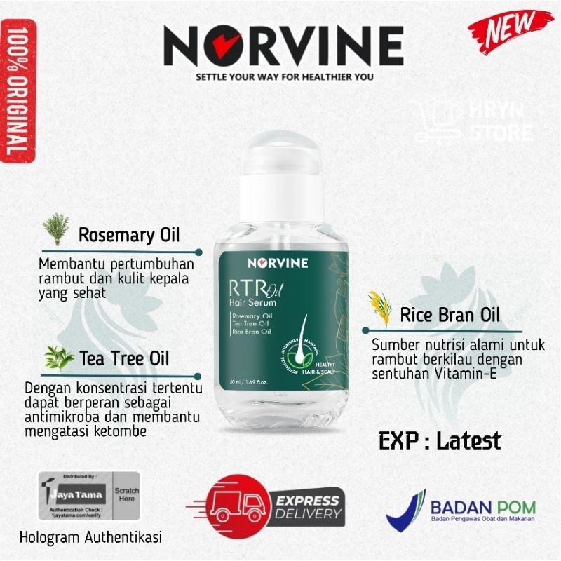 Jual Norvine RTR Oil Hair Serum Rosemary Oil Original BPOM | Shopee ...