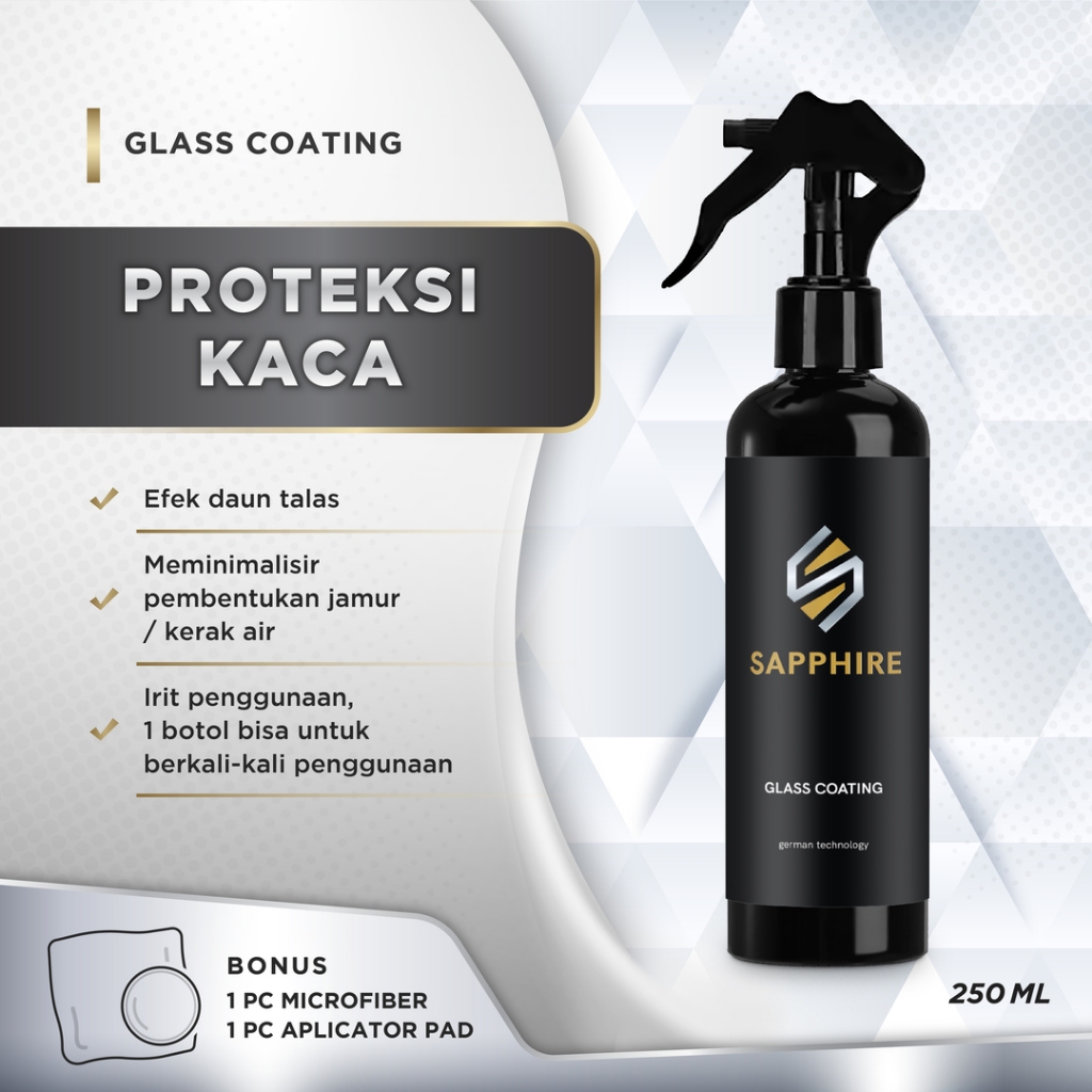Jual Sapphire Glass Coating | Hydrophobic Effect Protection Kaca Mobil ...