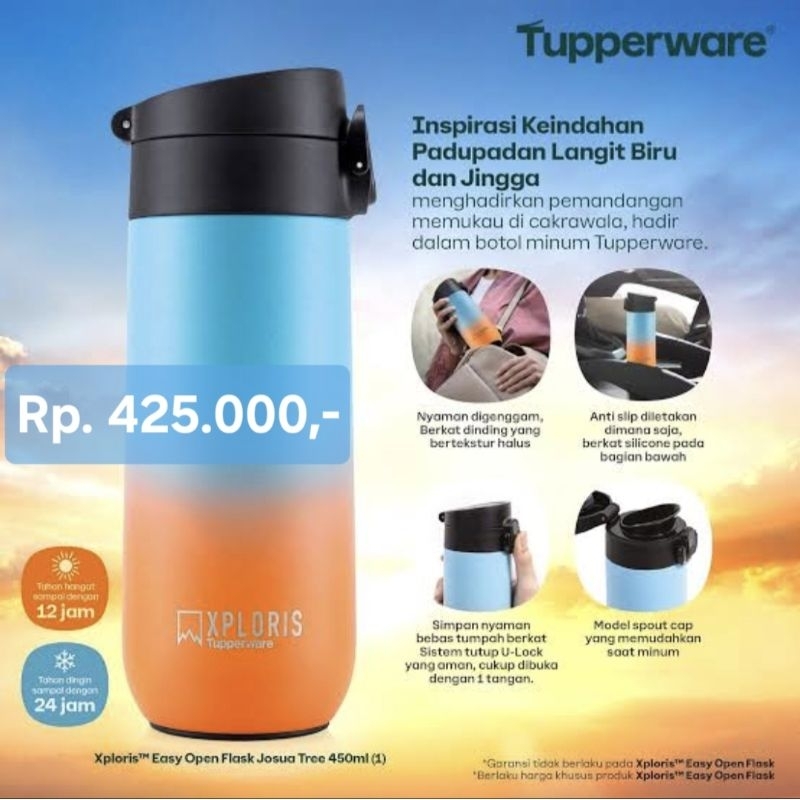 Jual Tupperware SALE - Xploris Easy Open Flask Josua Tree 450ml ...