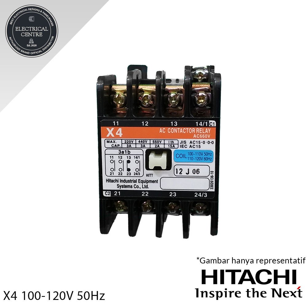 Jual HITACHI X4 100-120V 50Hz Contactor Relay | Shopee Indonesia