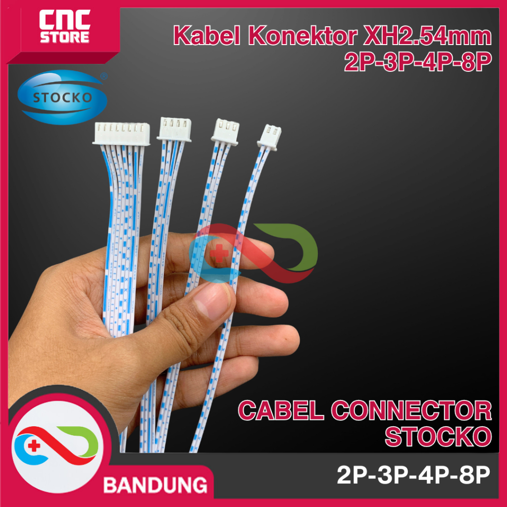 Jual Kabel Konektor XH2.54mm 2P-3P-4P-8P Blue and White Cable Connector ...