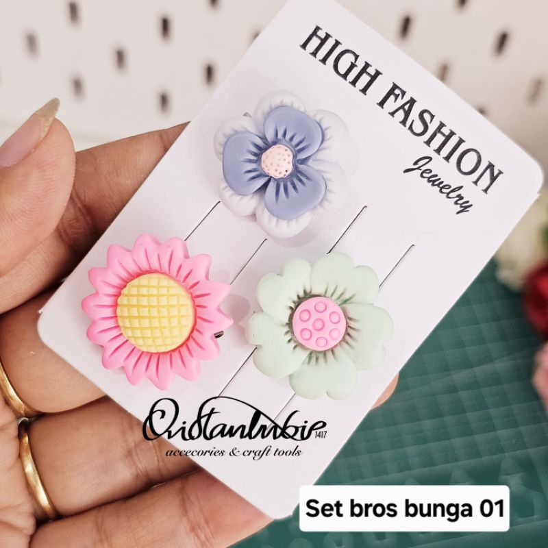 Jual Set Pin Bros Bunga Kemasan 3pcs | Shopee Indonesia