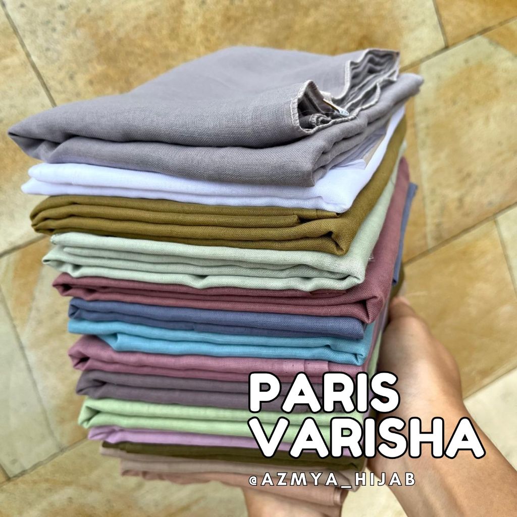 Hijab segi empat Bahan Paris Premium Merk Varisha - Jilbab Polos Kerudung Sekolah