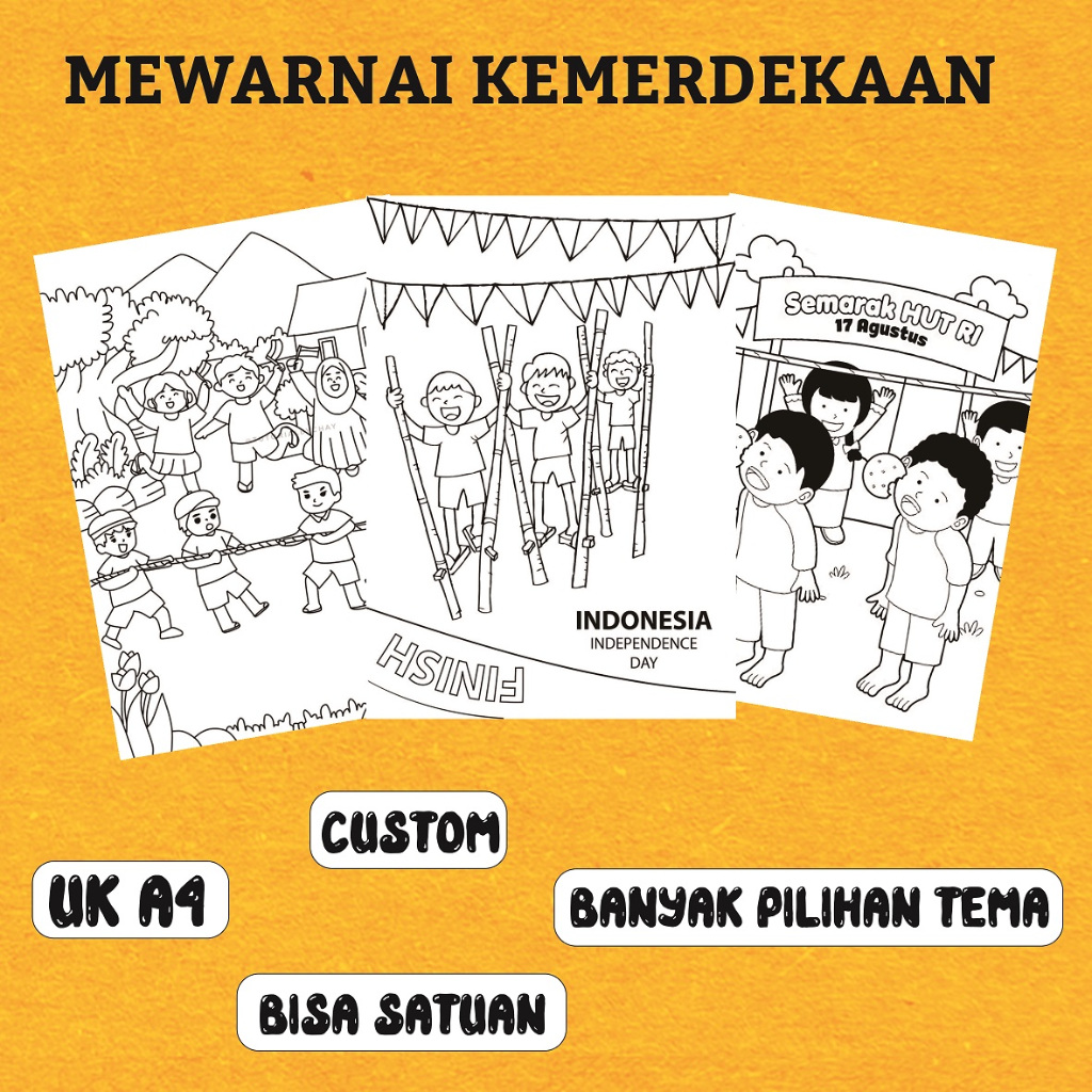 Jual KERTAS MEWARNAI / MEWARNAI HARI KEMERDEKAAN / KERTAS MEWARNAI ANAK ...