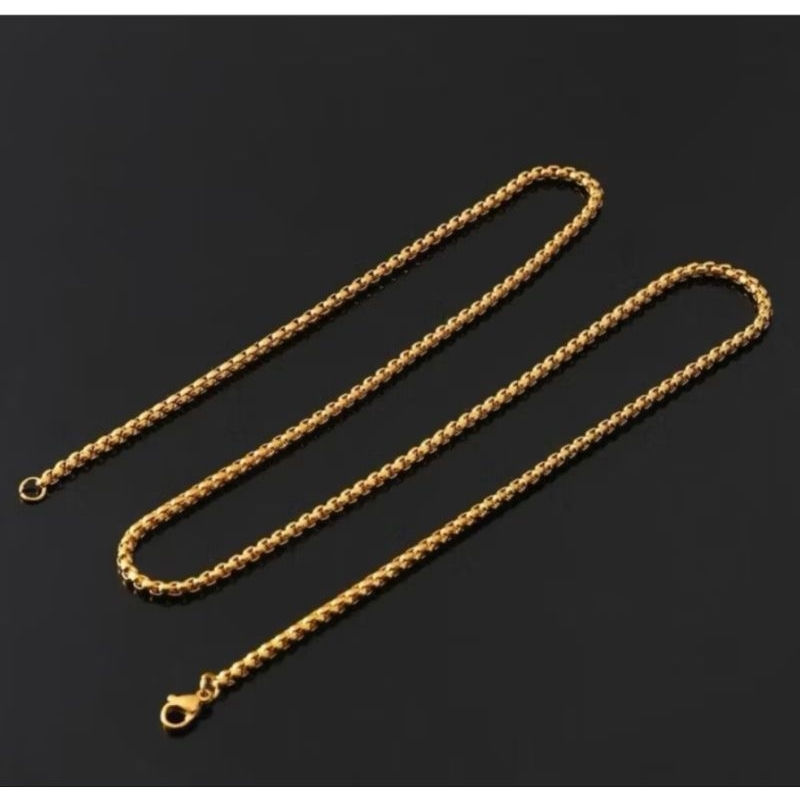Jual kalung rantai titanium stainless steel model rantai rolo ...