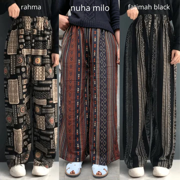 Threelook Paket Hemat 3 Pcs Celana Kulot Hommy Rayon Viscose Marshanda Model Remaja Motif 2025