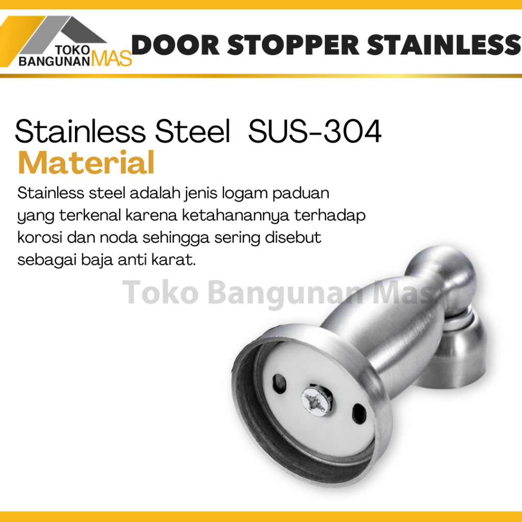 Jual Door Stopper Magnet Stainless SUS 304 Door Stopper Tiang Spanyol ...