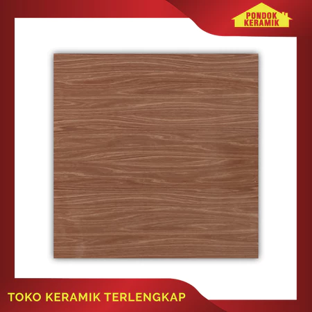 Keramik Lantai Massimo 40x40 Uganda L Brown Motif Kayu Kilap Glossy