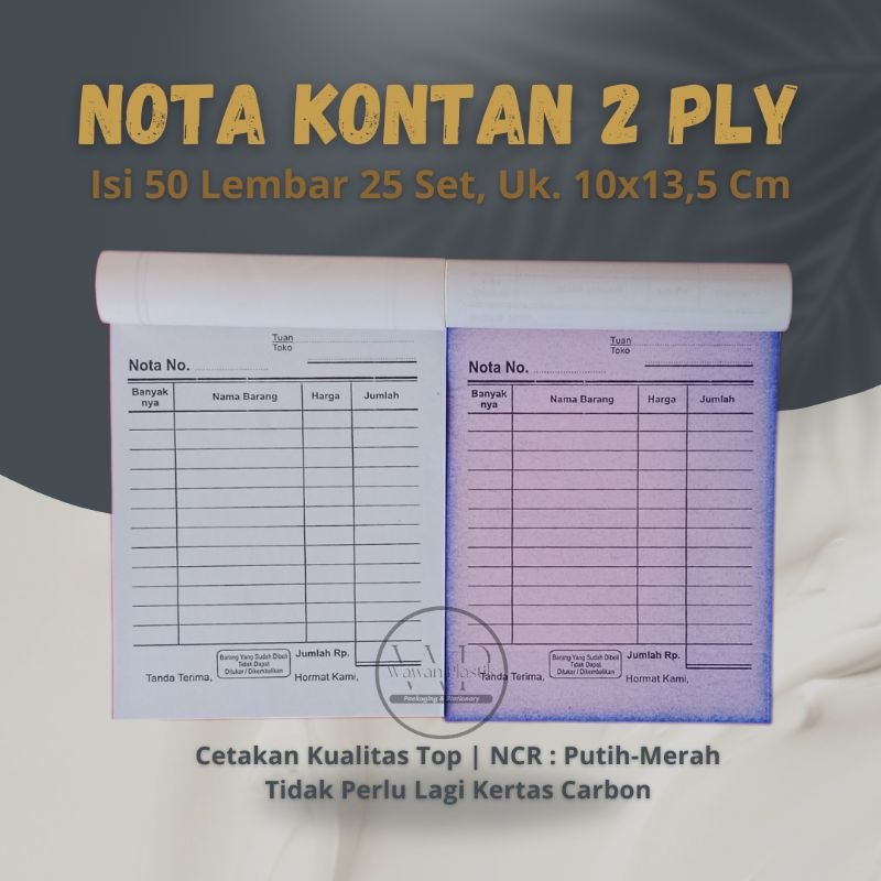 Jual Nota 2 Ply Murah / Nota NCR 2 Ply / Nota 2 Ply NCR Putih-Merah ...