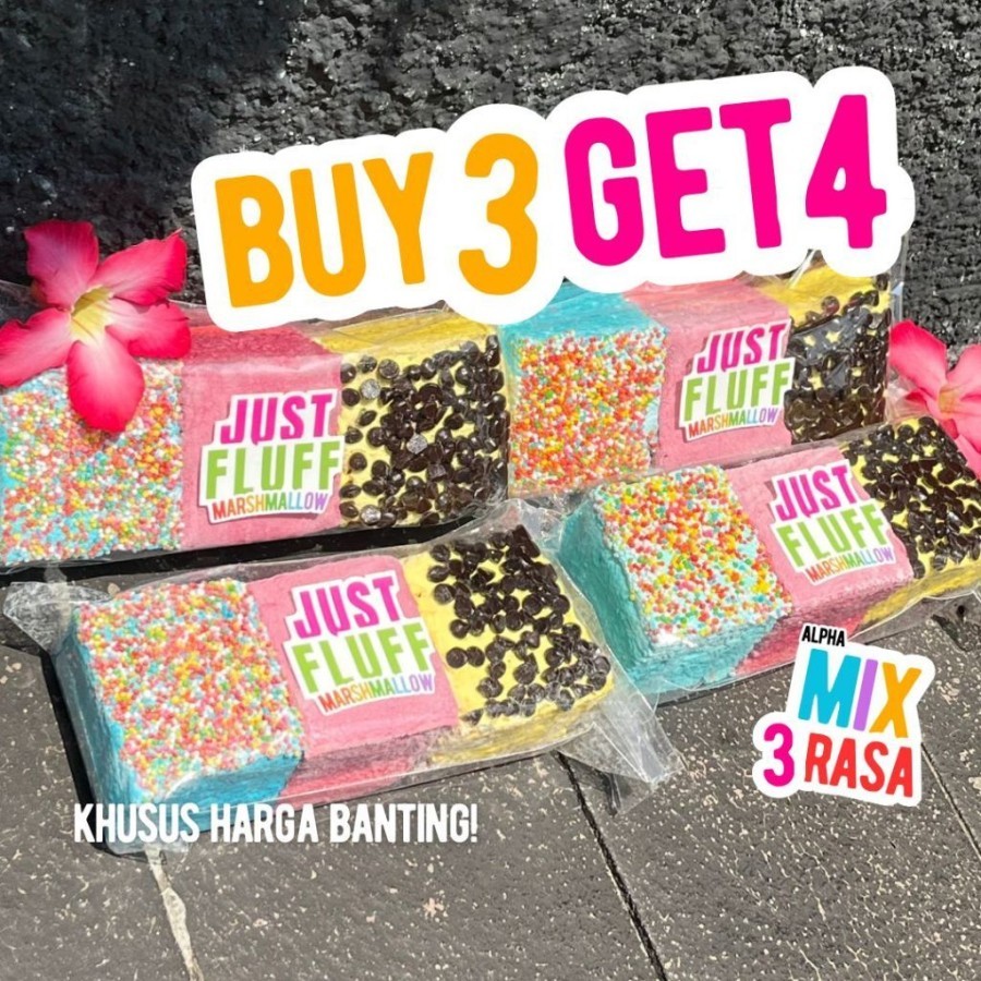 Jual 4 Pack Marshmallow JustFluff Marshmallow | Shopee Indonesia