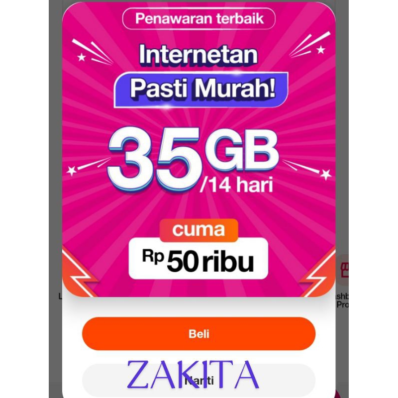 Jual Perdana Tri menu 35gb - 50rb | Shopee Indonesia