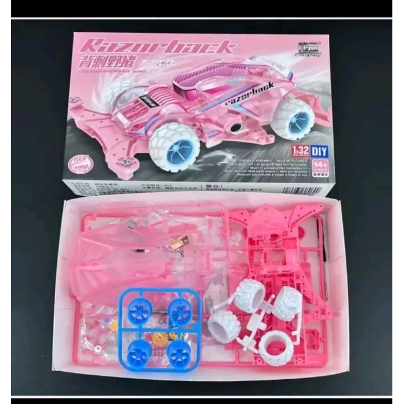 Jual Rep tamiya mini 4wd merek JIEPIN Razorback Clear pink special FMA ...