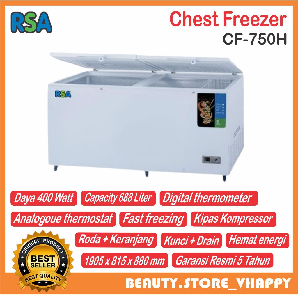 Jual Chest Freezer 688 Liter RSA CF-750H GaransI Resmi | Shopee Indonesia
