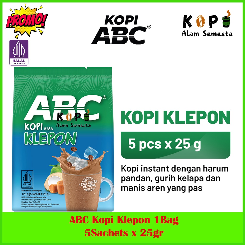 Jual ABC Kopi Rasa Klepon Bag 5 Sachet x 25gr / 1Sachet x 25gr | Shopee ...