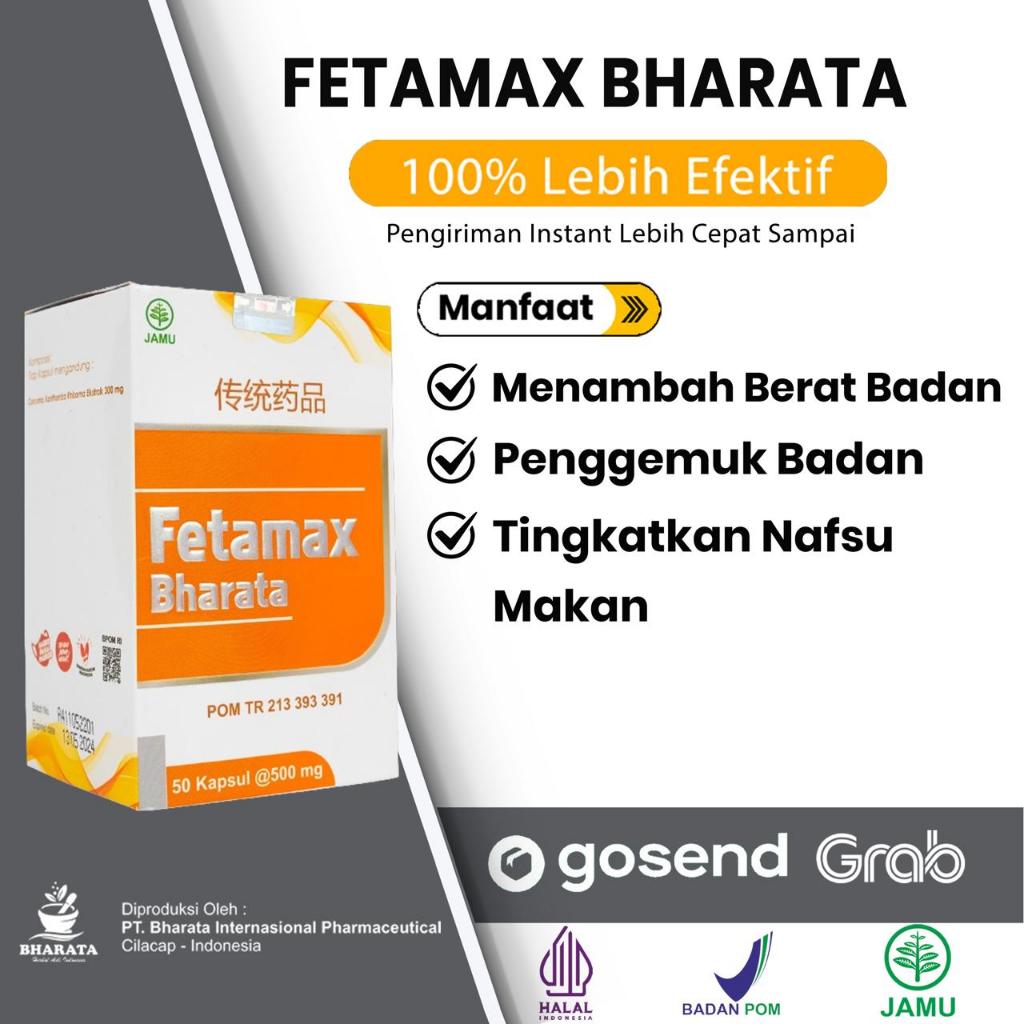 Obat Penggemuk Badan Penambah Berat Badan FETAMAX BHARATA Original Penambah Nafsu Makan Herbal BPOM