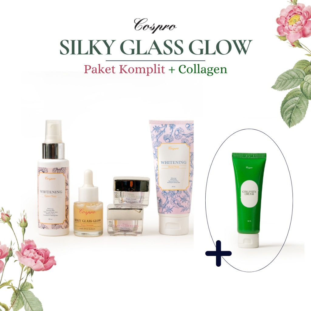 Jual COSPRO Bundle Komplit SILKY GLASS GLOW & COLLAGEN Cream Barrier ...