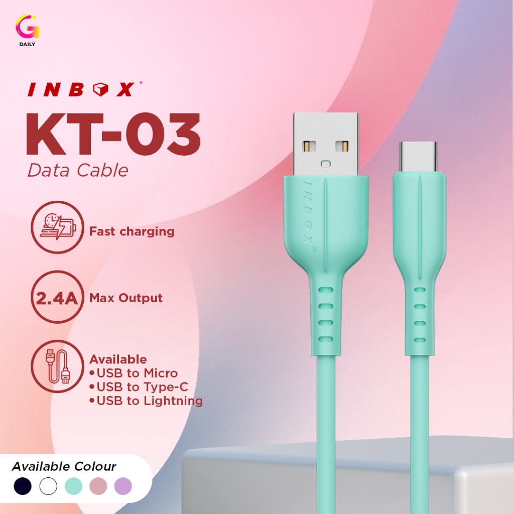 Jual Inbox Kabel Data KT-03 2.4A Micro, Type-c , Lightning Fast ...