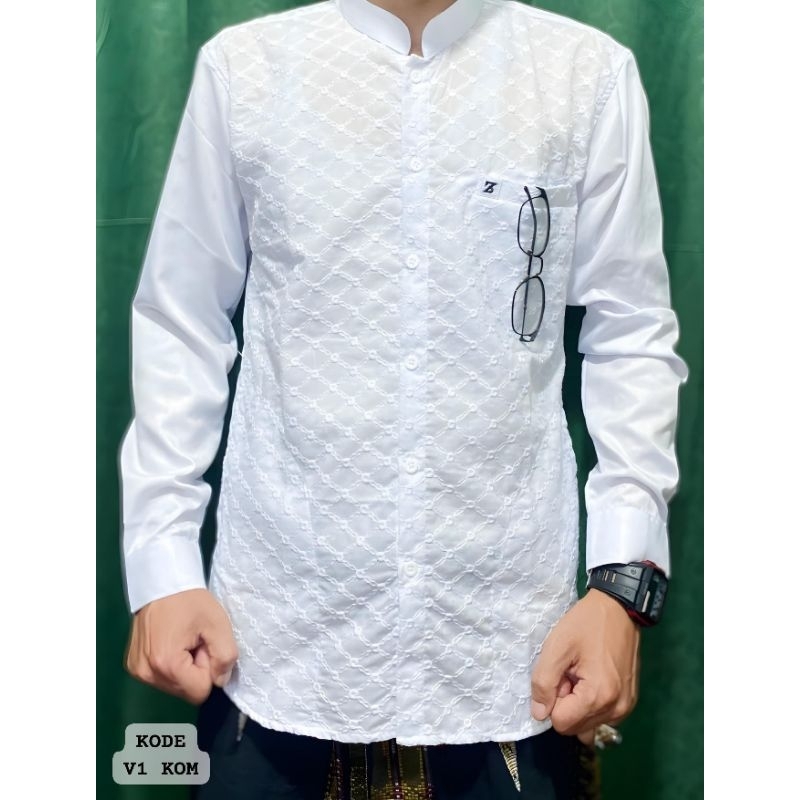 Jual [COD] Zc Baju Pria Mewah Kombinasi Barukat Kemeja Koko ZABEER