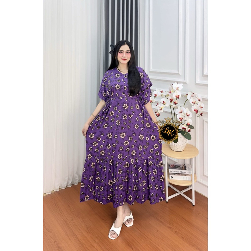 Jual Daster Jumbo Ld 130| Dress Bunga Jumbo Ld 130| Dress Menyusui ...