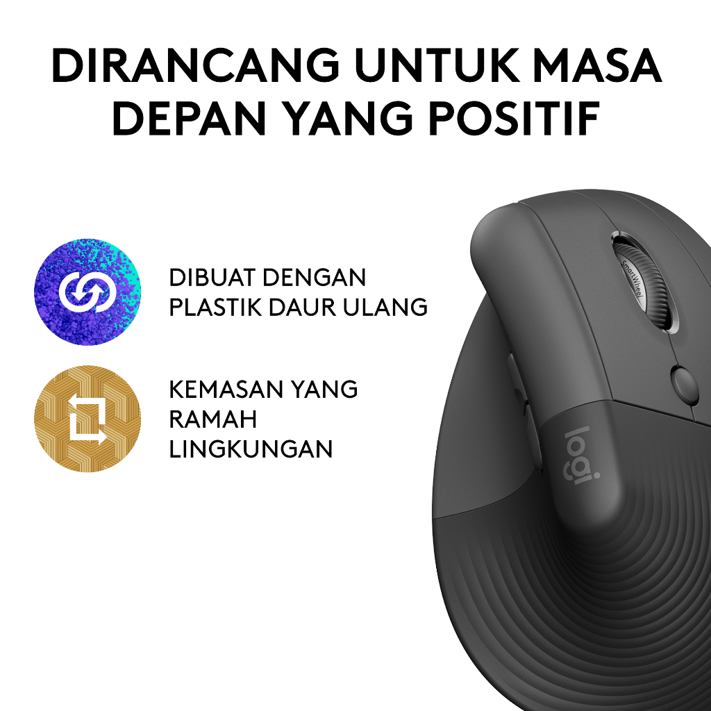 Logitech LIFT Mouse Ergonomic Vertical Wireless Bluetooth Silent - Graphite (6)