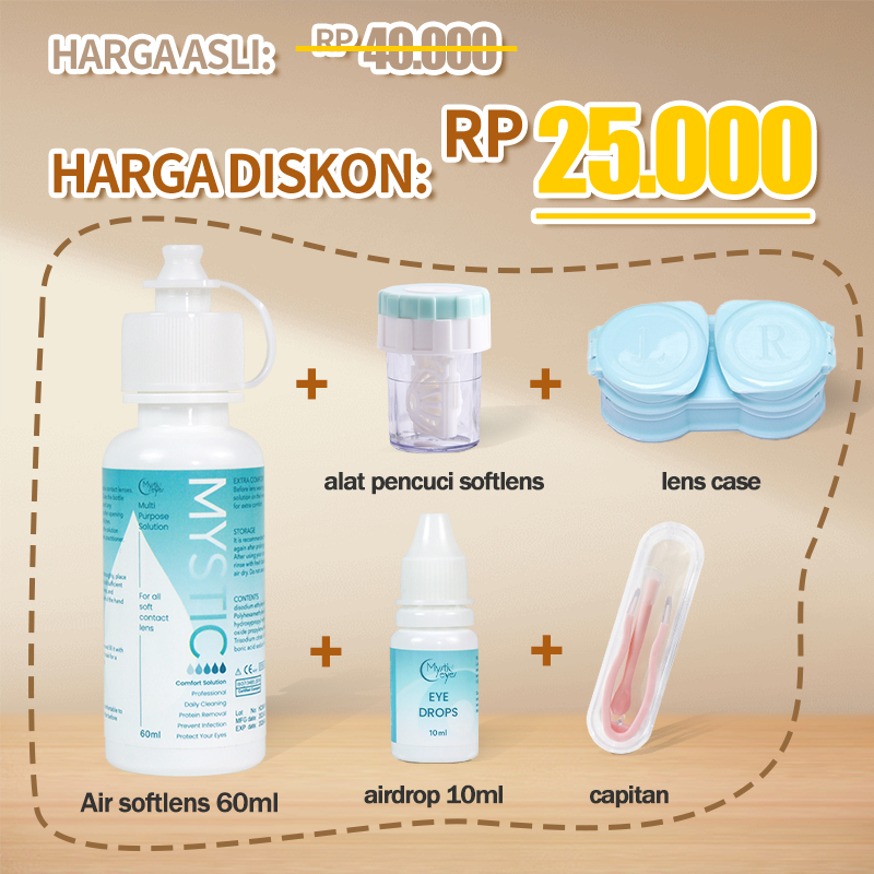 Jual MYSTICEYES Bundling paket 5 Air softlens 60ml+airdrop 10ml+capitan