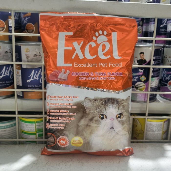 Jual Excel Chicken Tuna 500gr / makanan kucing excel segitiga | Shopee ...