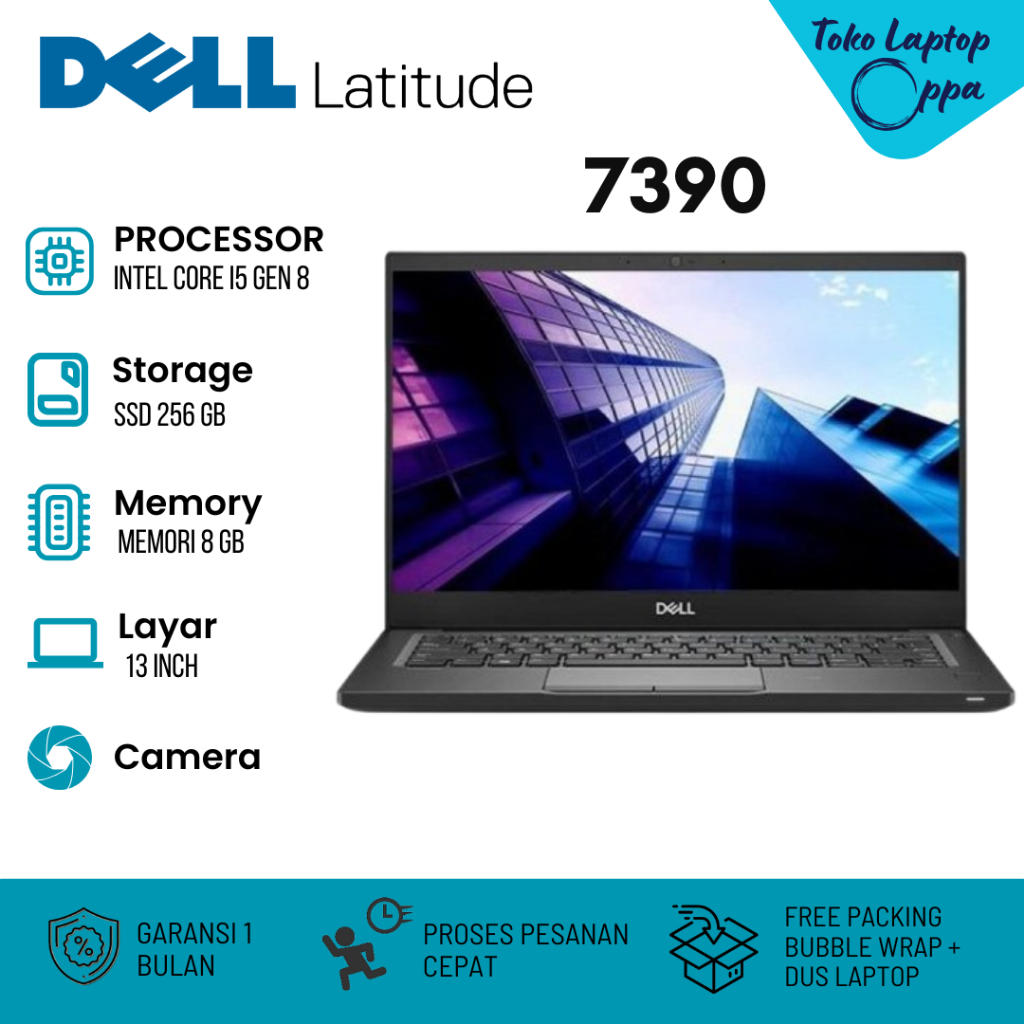 Jual Laptop Dell Latitude 7390 Core i5 murah mulus touchscreen