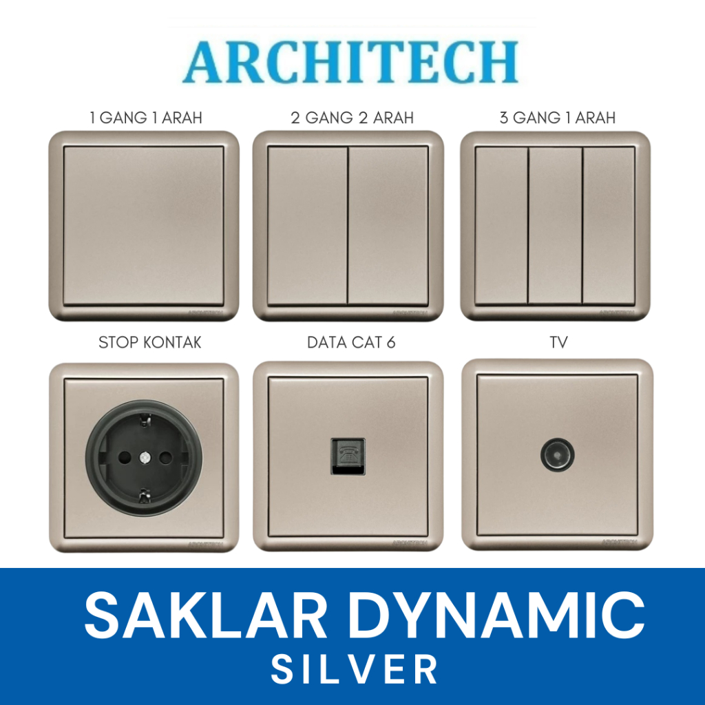 Jual Architech Saklar Dynamic Silver Saklar / Sakelar Lampu Silver ...