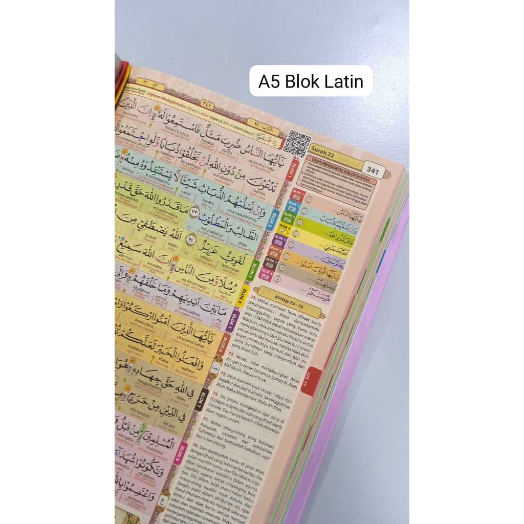 Jual Quran Terjemahan Custom Nama Ukuran A5 Jaket Emboss Kancing Magnet ...